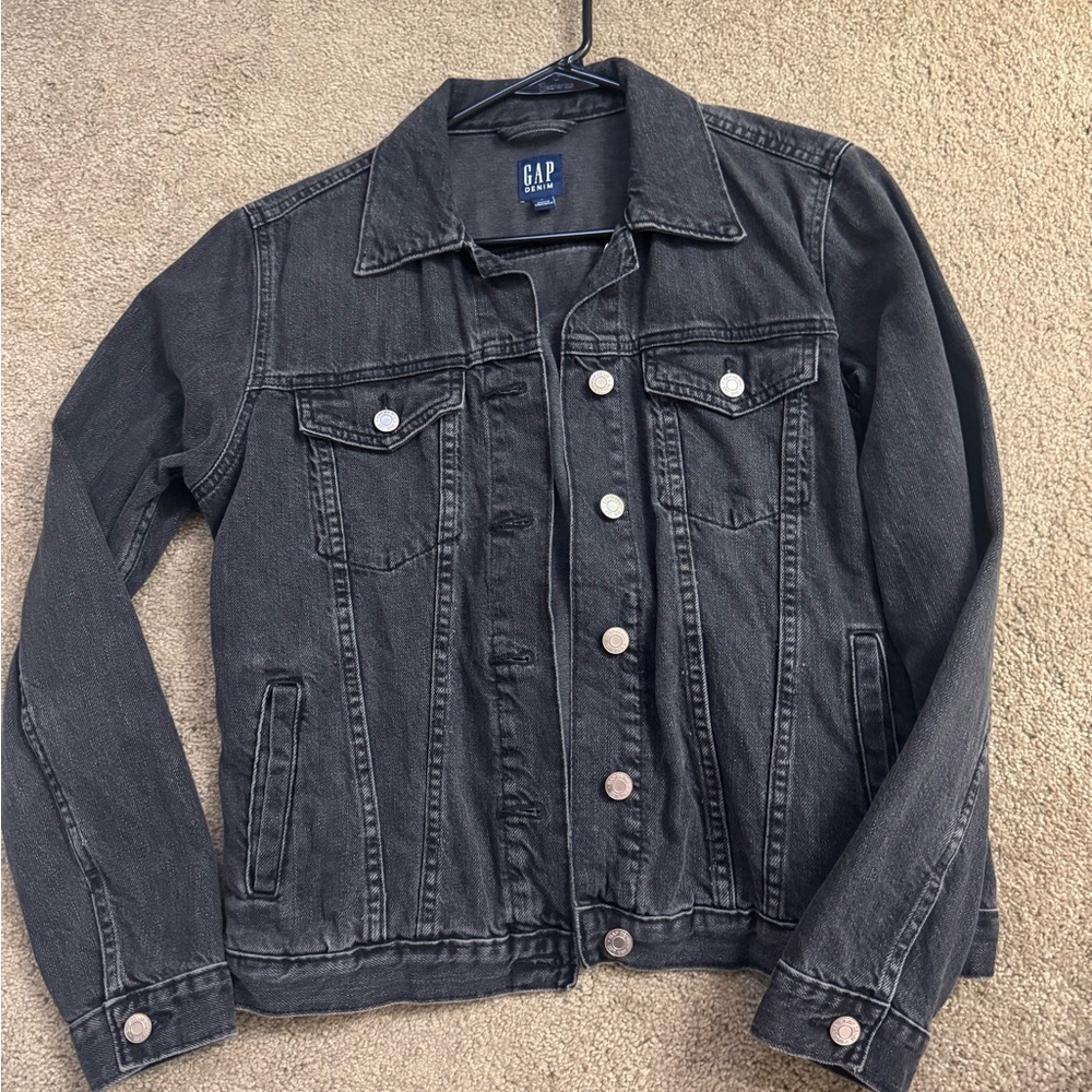 GAP Charcoal Button-Up Denim Jacket
